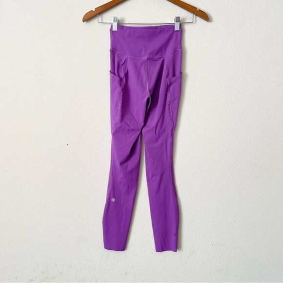 Lululemon SIZE 2 Fast & Free High rise leggings 25” in Moonlit Magenta Purple - Picture 5 of 8
